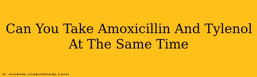 Can You Take Amoxicillin And Tylenol At The Same Time